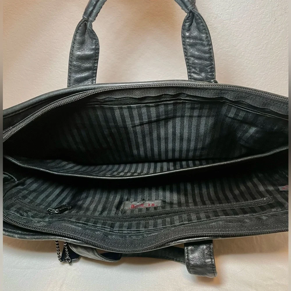 Vintage Tumi Black Leather Laptop Bag